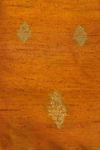 Orange Banarasi Pure Raw Silk Fabric ( 2.5 Mtrs ) - Luxurion World