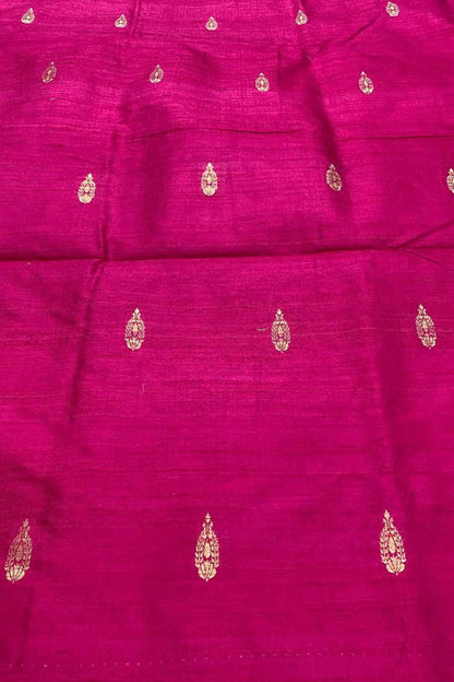 Exquisite Pink Banarasi Pure Raw Silk Fabric ( 2.5 Mtrs ) - Luxurion World