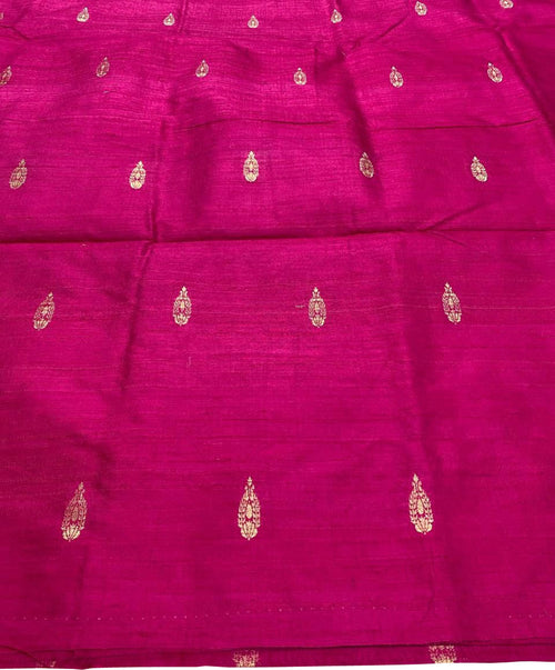 Exquisite Pink Banarasi Pure Raw Silk Fabric ( 2.5 Mtrs ) - Luxurion World