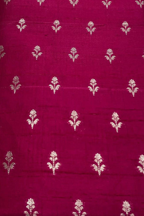 Exquisite Pink Banarasi Pure Raw Silk Fabric ( 2.5 Mtrs ) - Luxurion World