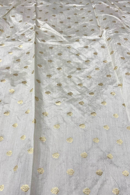 Dyeable Banarasi Pure Chinya Silk Handloom Fabric (2.5 mtr)