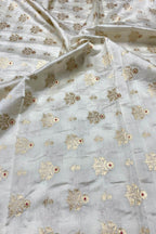 Dyeable Banarasi Pure Chinya Silk Handloom Fabric (2.5 mtr) - Luxurion World