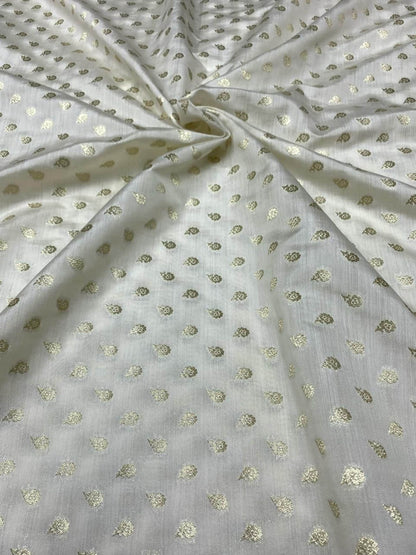 Dyeable Banarasi Pure Chinya Silk Handloom Fabric (2.5 mtr)