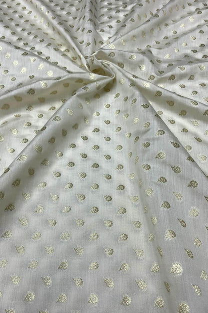 Dyeable Banarasi Pure Chinya Silk Handloom Fabric (2.5 mtr)