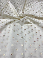 Dyeable Banarasi Pure Chinya Silk Handloom Fabric (2.5 mtr) - Luxurion World