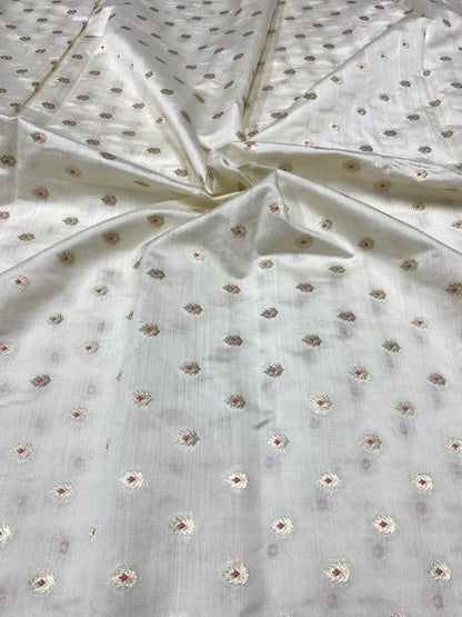 Dyeable Banarasi Pure Chinya Silk Handloom Fabric (2.5 mtr)