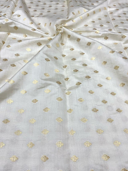 Dyeable Banarasi Pure Chinya Silk Handloom Fabric (2.5 mtr)