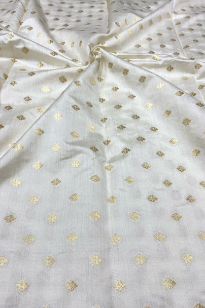 Dyeable Banarasi Pure Chinya Silk Handloom Fabric (2.5 mtr)