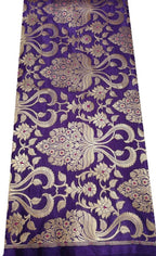 Exquisite Purple Handloom Banarasi Silk Meenakari Flower Design Fabric ( 2.5 Mtr ) - Luxurion World