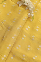 Yellow Banarasi Tissue Crepe Fabric - 1 Mtr - Luxurion World