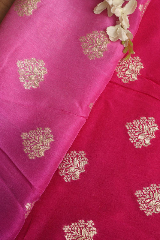 Stunning Multicolor Banarasi Dola Silk Shaded Fabric ( 2.5 Mtr ) - Luxurion World