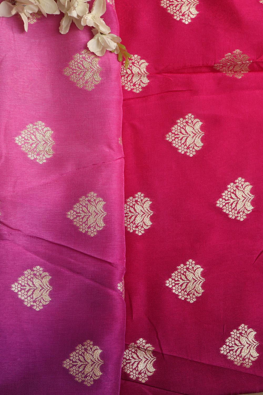 Stunning Multicolor Banarasi Dola Silk Shaded Fabric ( 2.5 Mtr ) - Luxurion World