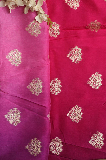 Stunning Multicolor Banarasi Dola Silk Shaded Fabric ( 2.5 Mtr ) - Luxurion World