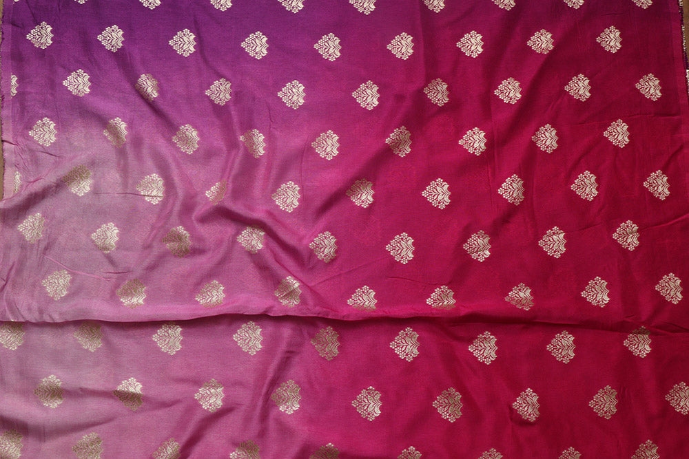 Stunning Multicolor Banarasi Dola Silk Shaded Fabric ( 2.5 Mtr ) - Luxurion World