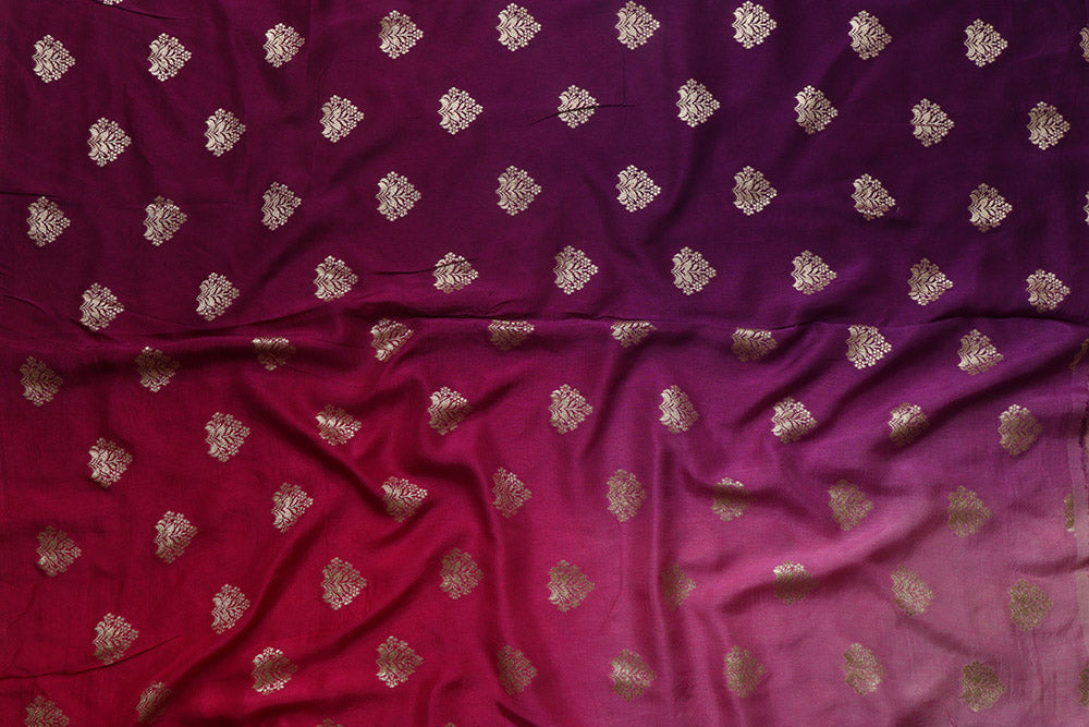 Stunning Multicolor Banarasi Dola Silk Shaded Fabric ( 2.5 Mtr ) - Luxurion World