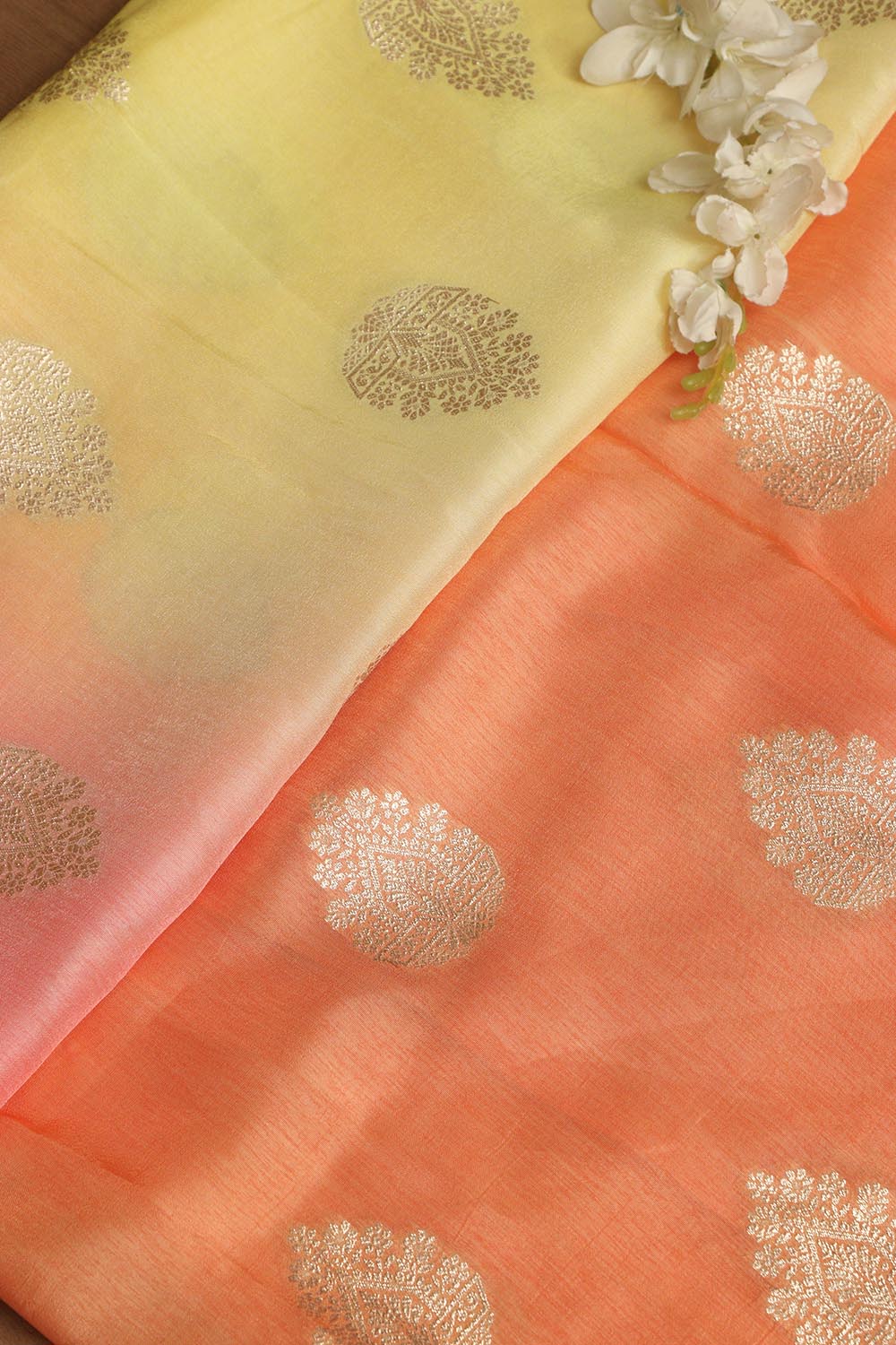 Stunning Multicolor Banarasi Dola Silk Shaded Fabric ( 2.5 Mtr ) - Luxurion World