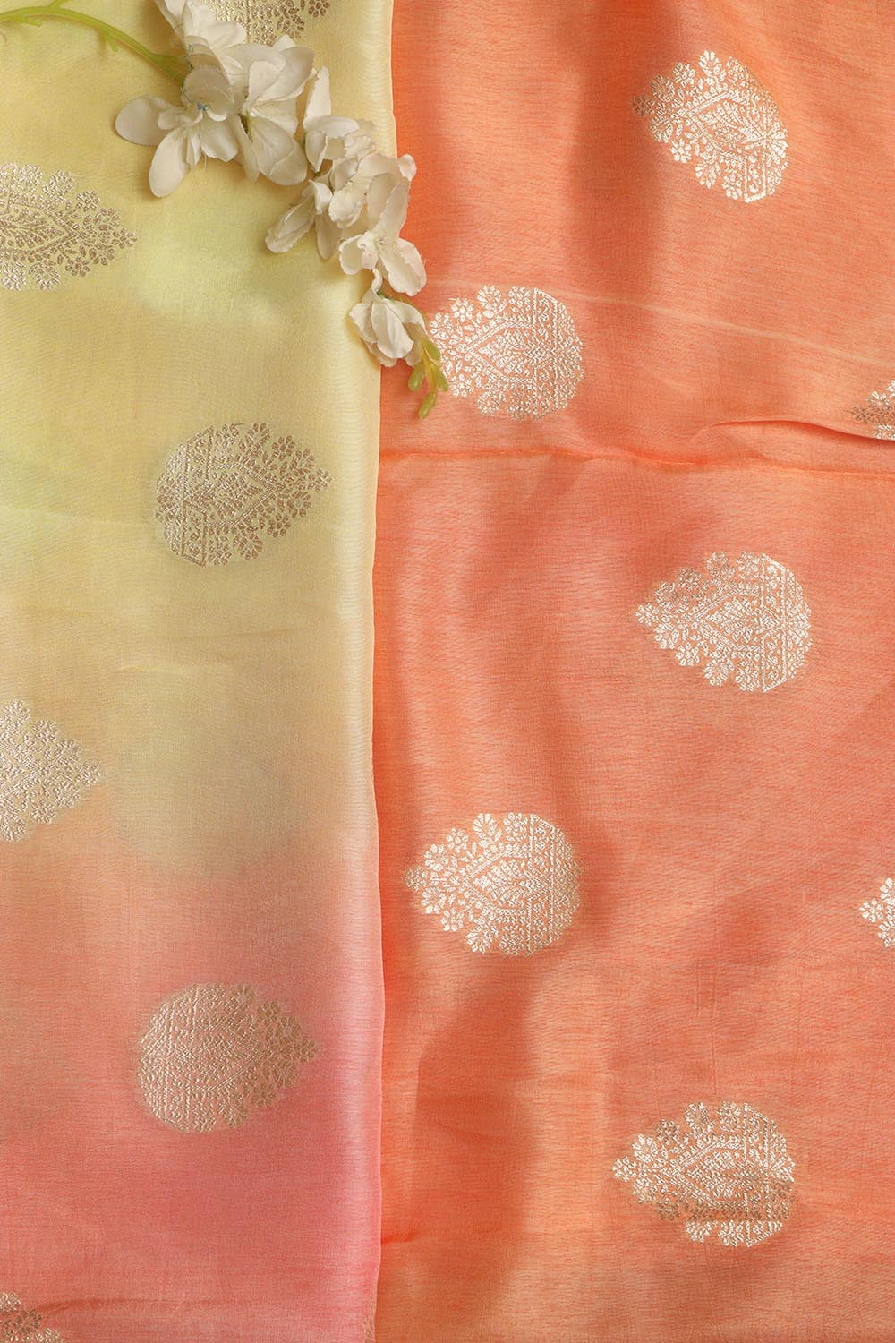 Stunning Multicolor Banarasi Dola Silk Shaded Fabric ( 2.5 Mtr ) - Luxurion World