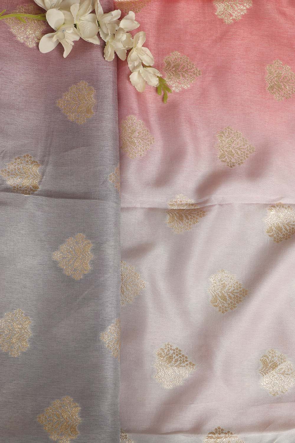 Stunning Multicolor Banarasi Dola Silk Shaded Fabric ( 2.5 Mtr ) - Luxurion World