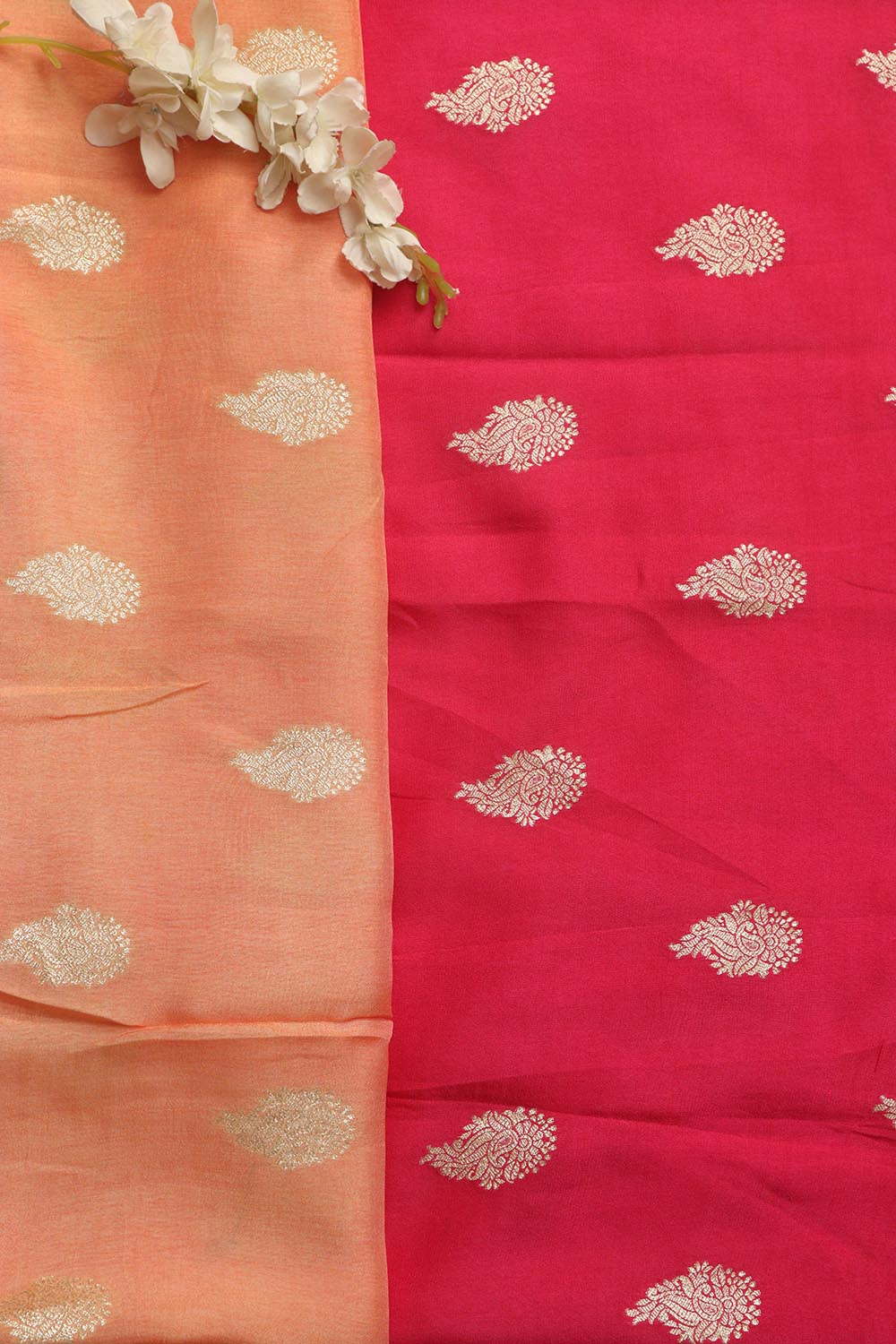 Stunning Multicolor Banarasi Dola Silk Shaded Fabric ( 2.5 Mtr ) - Luxurion World