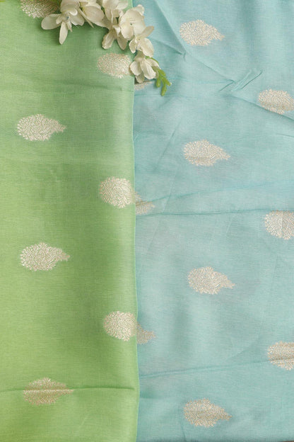 Stunning Multicolor Banarasi Dola Silk Shaded Fabric ( 1 Mtr ) - Luxurion World