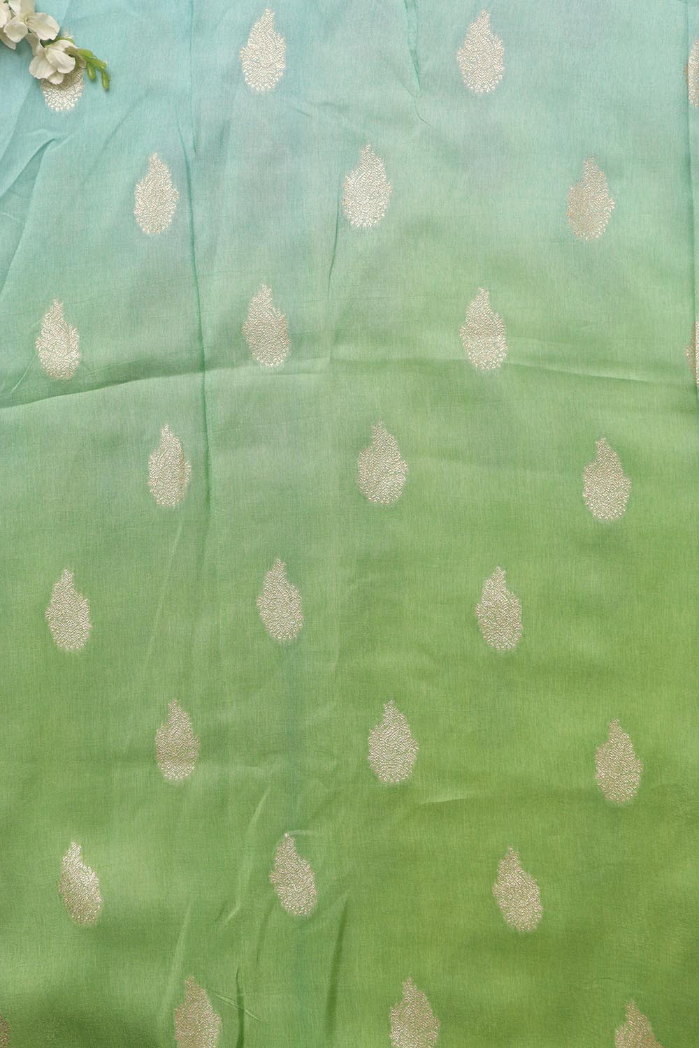 Stunning Multicolor Banarasi Dola Silk Shaded Fabric ( 1 Mtr ) - Luxurion World
