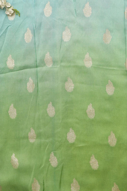 Stunning Multicolor Banarasi Dola Silk Shaded Fabric ( 1 Mtr ) - Luxurion World