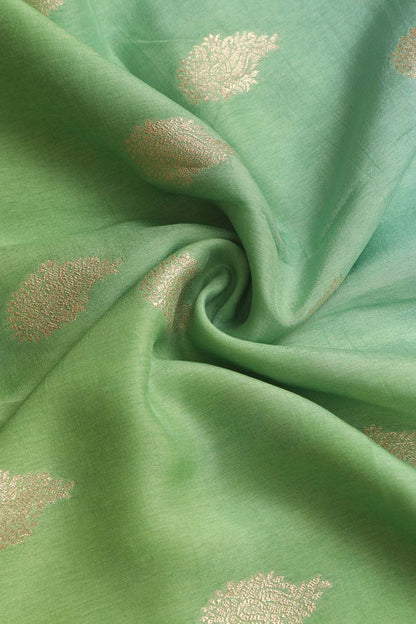 Stunning Multicolor Banarasi Dola Silk Shaded Fabric ( 1 Mtr ) - Luxurion World