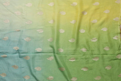 Stunning Multicolor Banarasi Dola Silk Shaded Fabric ( 1 Mtr ) - Luxurion World