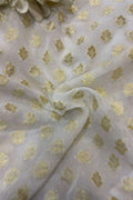 Dyeable Handloom Banarasi Pure Georgette Booti Design Fabric - Luxurion World