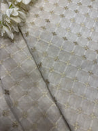 Dyeable Handloom Banarasi Pure Cotton Fabric ( 1 Mtr ) - Luxurion World