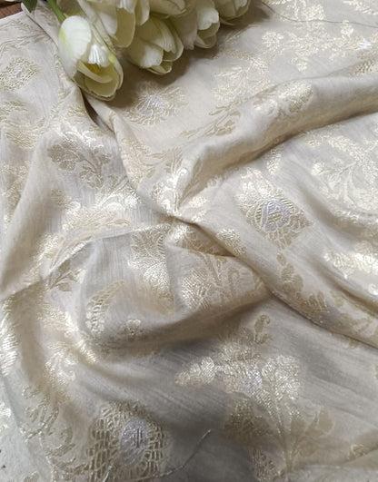 Vibrant Dyeable Banarasi Moonga Silk Fabric - Luxurion World