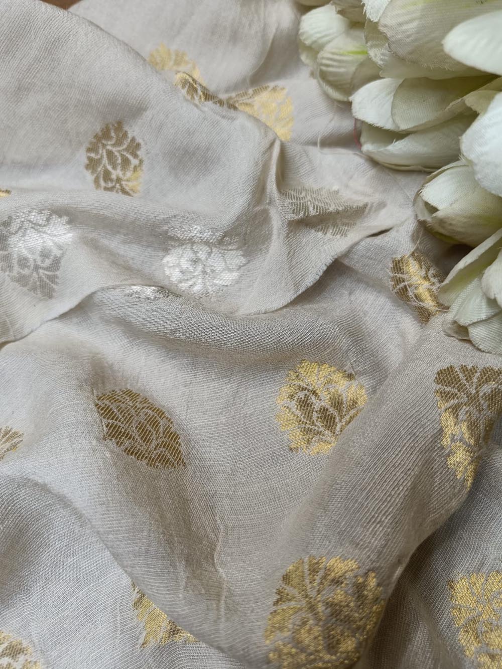 Vibrant Dyeable Banarasi Moonga Silk Fabric - Luxurion World