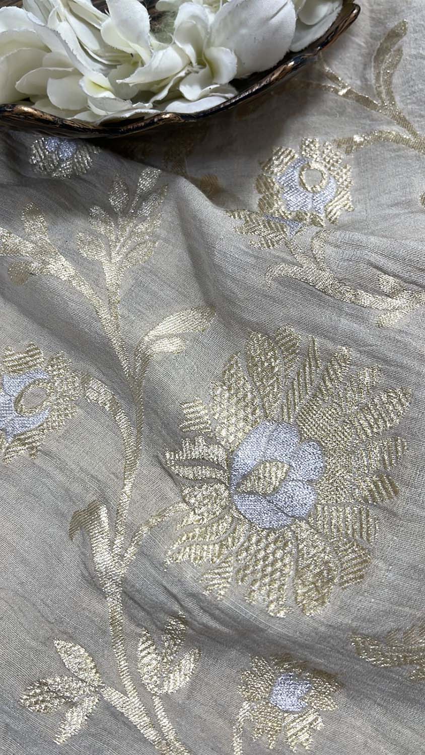 Luxurious Dyeable Banarasi Moonga Silk Fabric - Luxurion World