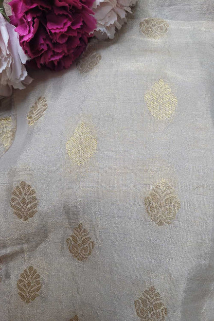 Dyeable Banarasi Handloom Pure Chiffon Tissue Fabric ( 2.5 Mtr ) - Luxurion World