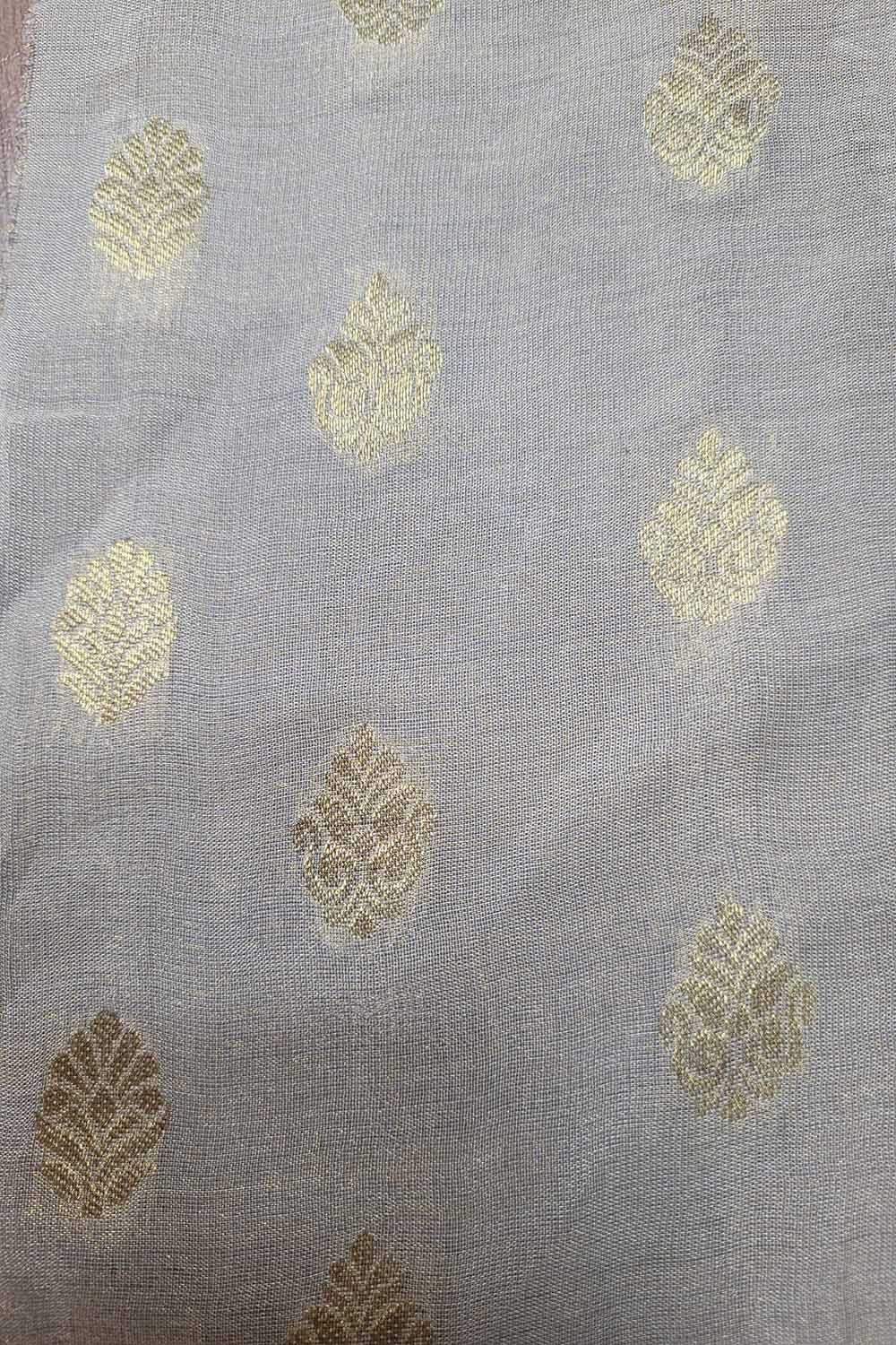 Dyeable Banarasi Handloom Pure Chiffon Tissue Fabric ( 2.5 Mtr ) - Luxurion World