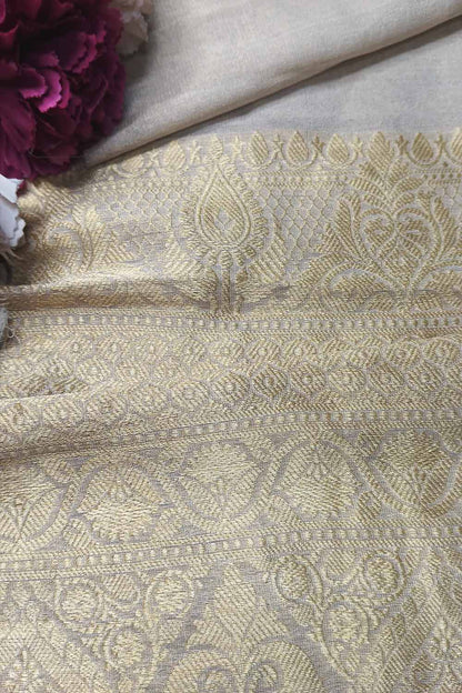 Dyeable Banarasi Handloom Pure Chiffon Tissue Fabric ( 2.5 Mtr ) - Luxurion World