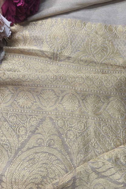 Dyeable Banarasi Handloom Pure Chiffon Tissue Fabric ( 2.5 Mtr ) - Luxurion World