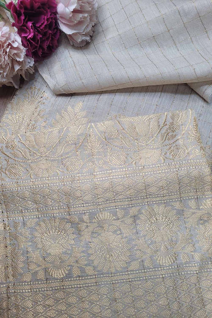 Dyeable Banarasi Handloom Pure Moonga Silk Fabric ( 2.5 Mtr ) - Luxurion World