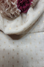 Dyeable Banarasi Handloom Pure Moonga Silk Booti Design Fabric ( 2.5 Mtr ) - Luxurion World
