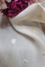 Dyeable Banarasi Handloom Pure Moonga Silk Booti Design Fabric ( 2.5 Mtr ) - Luxurion World