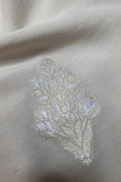 Dyeable Banarasi Handloom Pure Moonga Silk Sona Roopa Fabric ( 2.5 Mtr ) - Luxurion World