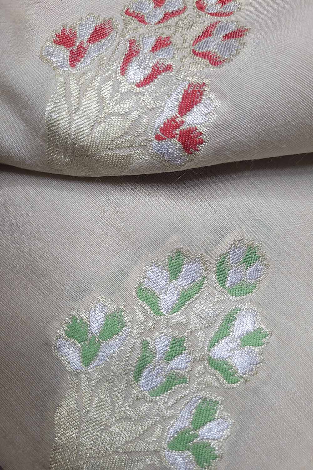 Dyeable Banarasi Handloom Pure Moonga Silk Meenakari Fabric ( 2.5 Mtr ) - Luxurion World