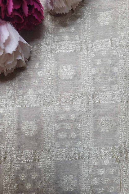 Dyeable Banarasi Handloom Pure Moonga Silk Fabric ( 2.5 Mtr ) - Luxurion World