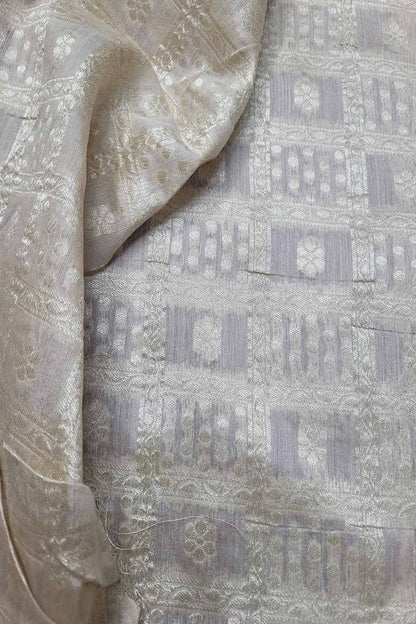 Dyeable Banarasi Handloom Pure Moonga Silk Fabric ( 2.5 Mtr ) - Luxurion World