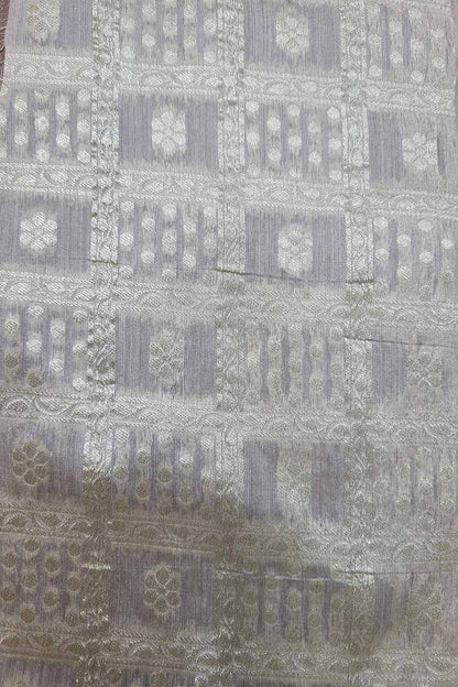 Dyeable Banarasi Handloom Pure Moonga Silk Fabric ( 2.5 Mtr ) - Luxurion World