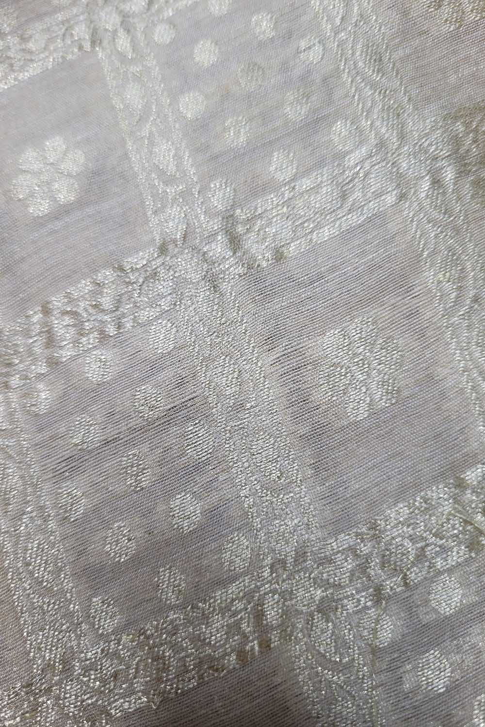 Dyeable Banarasi Handloom Pure Moonga Silk Fabric ( 2.5 Mtr ) - Luxurion World