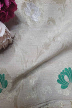Dyeable Banarasi Handloom Pure Moonga Silk Meenakari Fabric ( 2.5 Mtr ) - Luxurion World