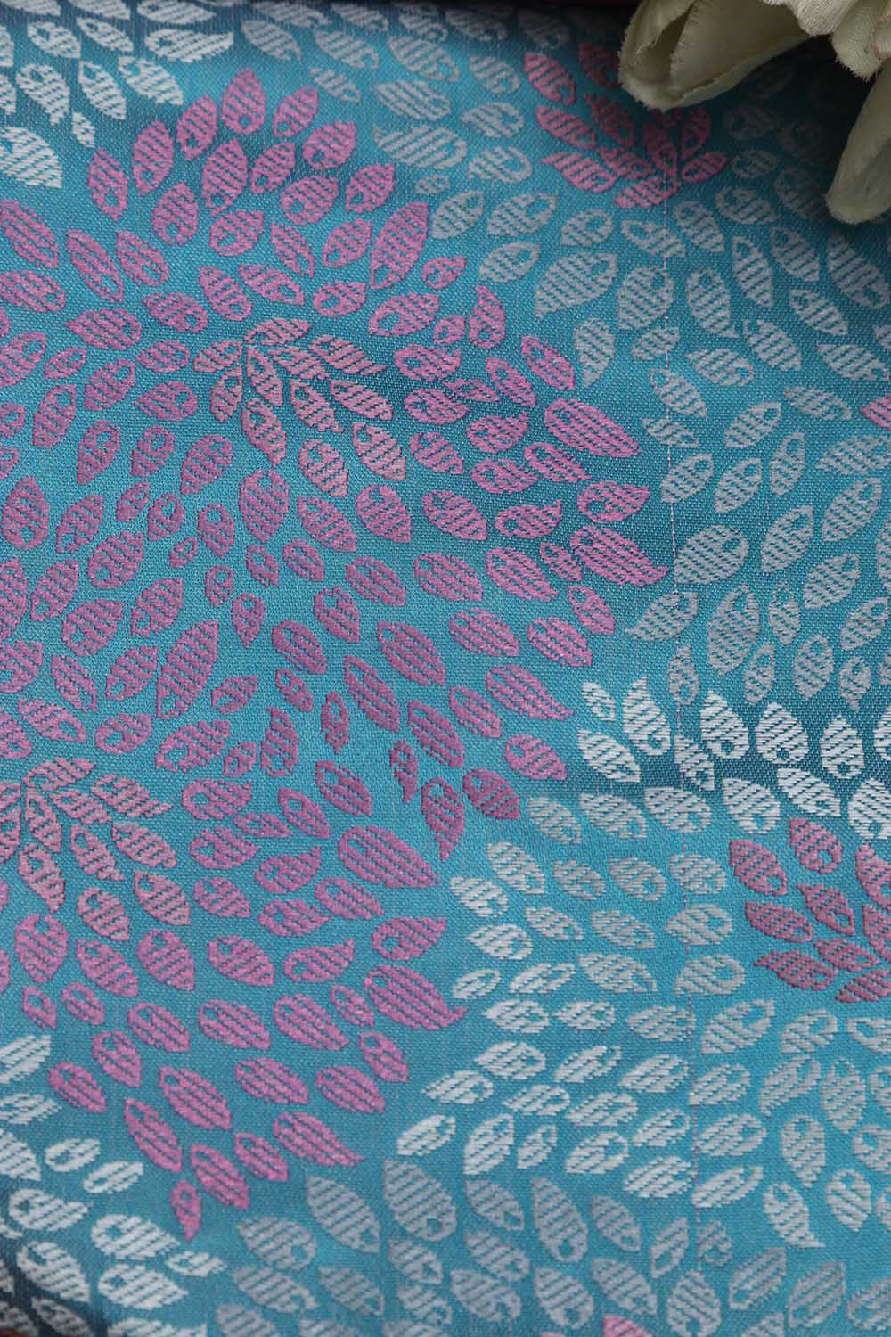 Blue Banarasi Resham Tanchui Silk Fabric ( 2.5 Mtr ) - Luxurion World