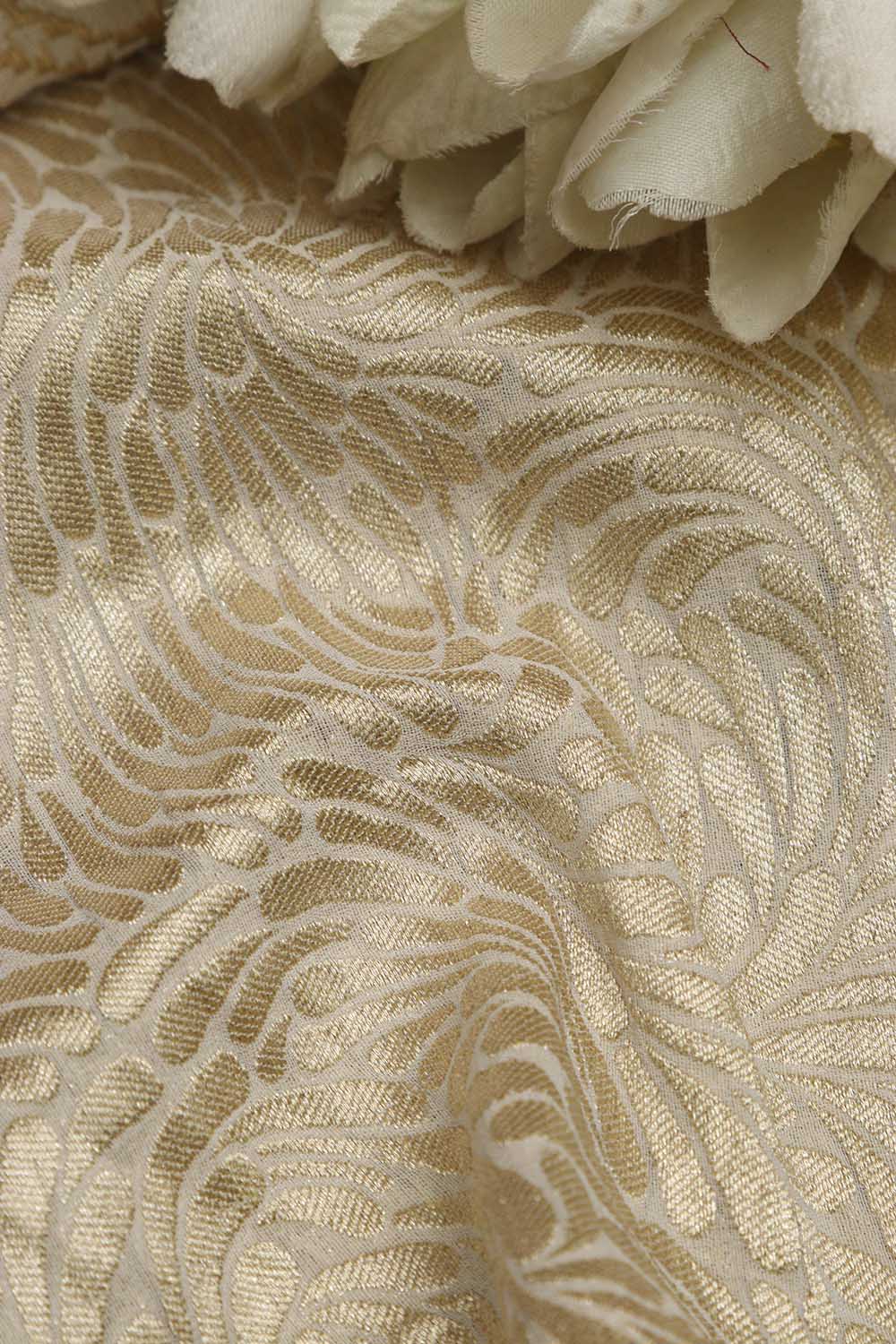 Dyeable Banarasi Georgette Flower Design Fabric ( 2.5 Mtr ) - Luxurion World