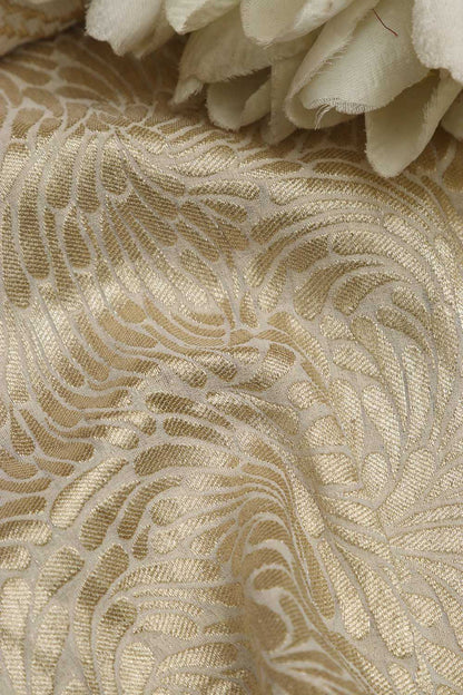 Dyeable Banarasi Georgette Flower Design Fabric ( 2.5 Mtr ) - Luxurion World